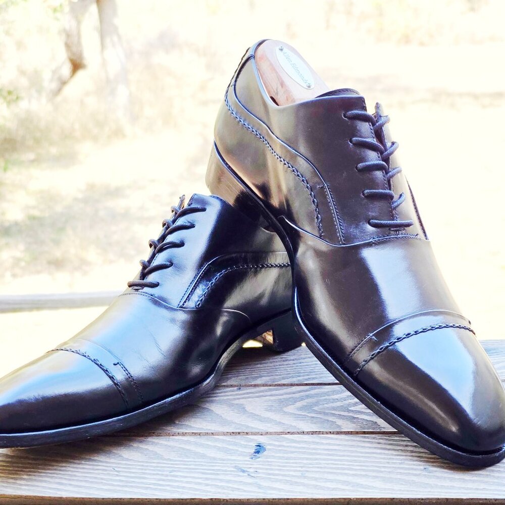 Calzoleria Harris 9-M Black Italian Oxford Dress Shoes